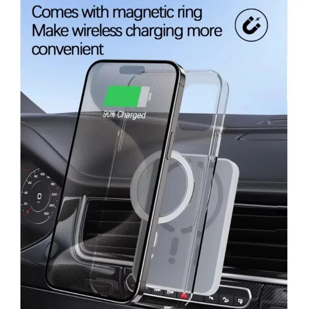 Soporte Magnético para Teléfono con GPS para Rejilla de Ventilación de Coche, Cargador Inalámbrico Rápido para iPhone Magsafe 17 16 15 14 13 12 Pro Max