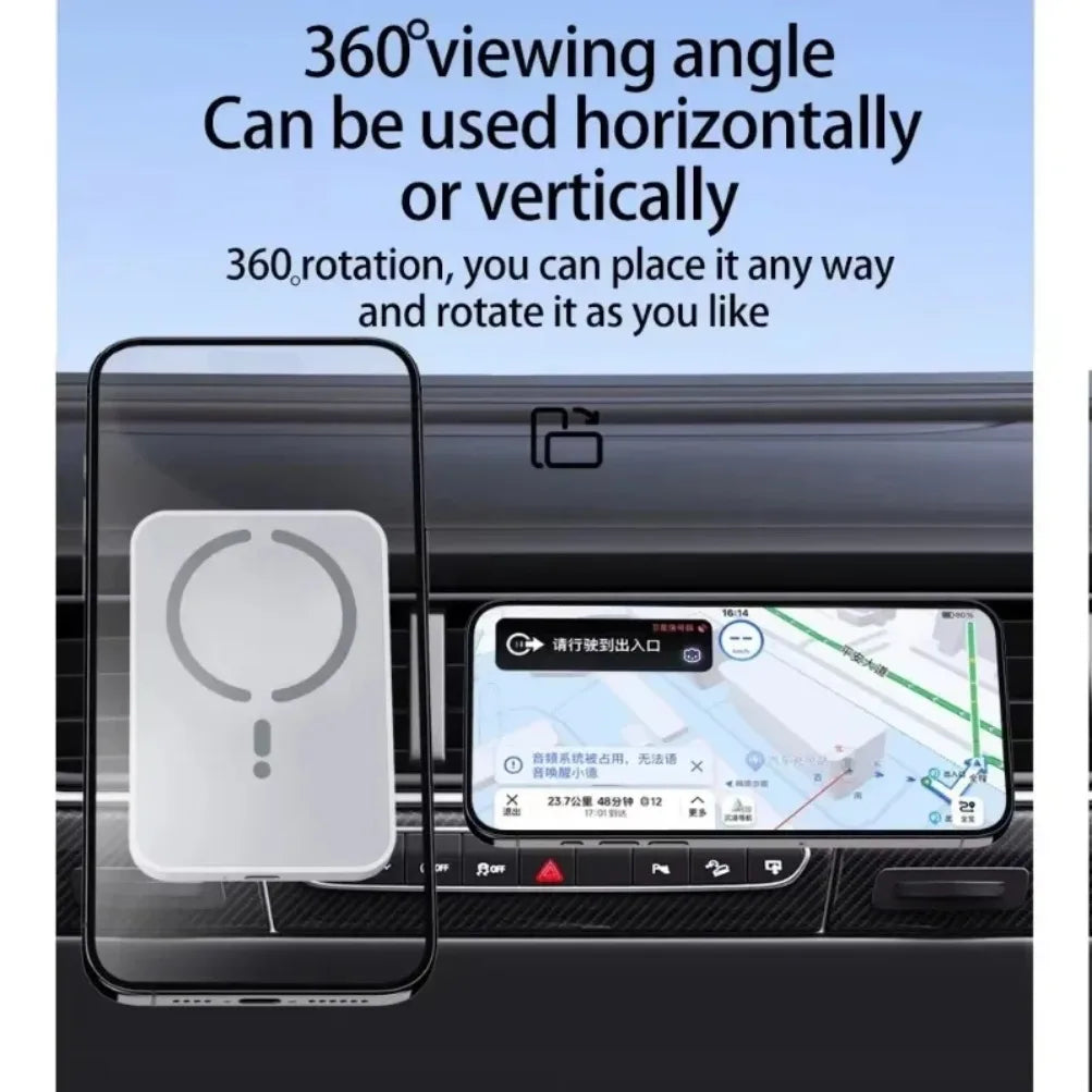 Soporte Magnético para Teléfono con GPS para Rejilla de Ventilación de Coche, Cargador Inalámbrico Rápido para iPhone Magsafe 17 16 15 14 13 12 Pro Max