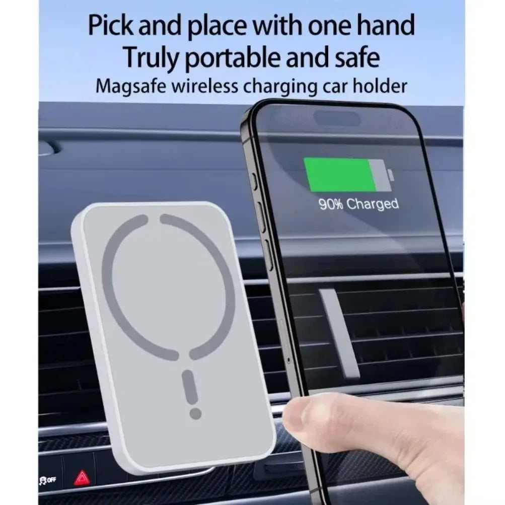 Soporte Magnético para Teléfono con GPS para Rejilla de Ventilación de Coche, Cargador Inalámbrico Rápido para iPhone Magsafe 17 16 15 14 13 12 Pro Max
