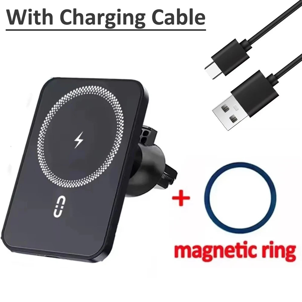 Soporte Magnético para Teléfono con GPS para Rejilla de Ventilación de Coche, Cargador Inalámbrico Rápido para iPhone Magsafe 17 16 15 14 13 12 Pro Max
